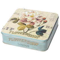 КУТИЯ МЕТАЛНА FLOWERS 19.5/19.5/5.5СМ - Temax.bg КУТИЯ МЕТАЛНА FLOWERS 19.5/19.5/5.5СМ