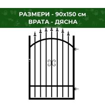 ВРАТА ГРАДИНСКА КАЛИНА 90Х150СМ 9005ДЯСН