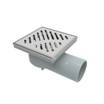 СИФОН Ø50 PVC РОГОВ ХРОМ ПОЛИРАН 6414 C