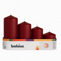 СВЕЩ PILLAR 4БР ЧЕРВЕНИ