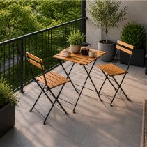 КОМПЛЕКТ JARDIN МАСА + 2 СГЪВАЕМИ СТОЛА АКАЦИЕВО ДЪРВО