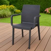 ГРАДИНСКИ СТОЛ С ПОДЛАКЪТНИЦИ NAPOLI 54/51/84,5 СМ PVC АНТРАЦИТ