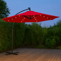 ЧАДЪР ТИП БАНАН LED HOLIDAY Ф300СМ ЧЕРВЕН