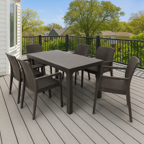 КОМПЛЕКТ PVC SIENA МАСА+6 СТОЛА АНТРАЦИТ