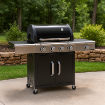 МЕТАЛНО БАРБЕКЮ НА ГАЗ С КОЛЕЛА TRITON Д140/Ш57/В120