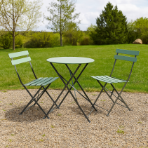 КОМПЛЕКТ МАСА+2БР СГЪВАЕМИ СТОЛА МЕТАЛ OLIVE