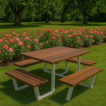 ГРАДИНСКИ КОМПЛЕКТ ДЕКСТЪР 180/180/80 СМ ДЪРВО И МЕТАЛ