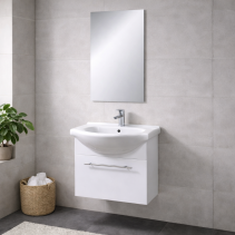 КОМПЛЕКТ KLARA ДОЛЕН ШКАФ ЗА БАНЯ - 50 СМ, С ОГЛЕДАЛО, СТЕНЕН