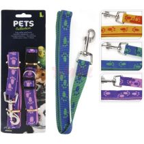 НАШИЙНИК ЗА КУЧЕ 5.5/2СМ С ПОВОД 1.2М