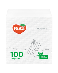 САЛФЕТКИ RUTA 33/33СМ БЕЛИ 100БР 1ПЛ