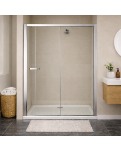 ПРЕГРАДЕН ПАРАВАН 90-110/185 СМ МАТИРАНО СТЪКЛО - 5 ММ