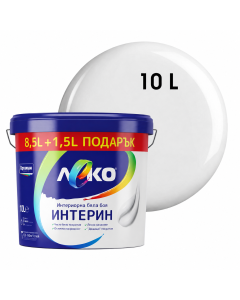 ЛАТЕКС ЛЕКО ИНТЕРИН БЯЛ 8.5Л + 1.5Л
