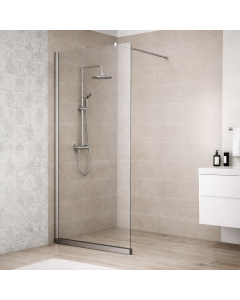 СТАЦИОНАРЕН ПАРАВАН 90/200 СМ ПРОЗРАЧНО СТЪКЛО - 6 ММ