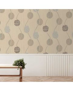 ТАПЕТ ВИНИЛ КРЪГ С БРОКАТ БЕЖ