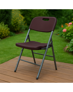 ГРАДИНСКИ СГЪВАЕМ СТОЛ CATERING 56/46/84 СМ PVC С МЕТАЛ КАФЯВ