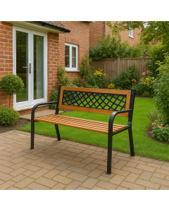 ГРАДИНСКА ПЕЙКА ДЪРВЕНА С PVC ГРЪБ 118/55/75 СМ