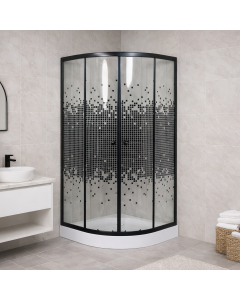 ОВАЛНА ДУШ КАБИНА 90/90 СМ С КОРИТО