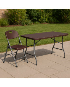 СГЪВАЕМА МАСА CATERING PVC С МЕТАЛ 180/75/74 СМ КАФЯВА