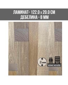 ЛАМИНИРАН ПАРКЕТ TM808 8ММ 200/1220/AC4 ART-E