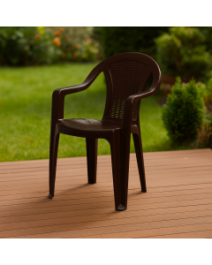 ГРАДИНСКИ СТОЛ MEGA С ПОДЛАКЪТНИЦИ PVC 56/42/78 СМ. ТЪМНО КАФЯВ