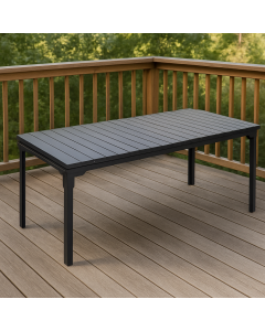 ГРАДИНСКА МАСА 180-240/89,5/76 СМ KD PVC И МЕТАЛ ТЪМНО СИВА