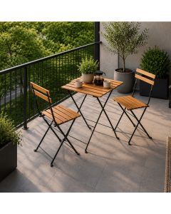 КОМПЛЕКТ JARDIN МАСА + 2 СГЪВАЕМИ СТОЛА АКАЦИЕВО ДЪРВО