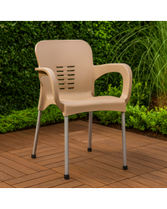 ГРАДИНСКИ СТОЛ CIGDEM С ПОДЛАКЪТНИЦИ PVC 59,5/59/81 СМ. КАПУЧИНО