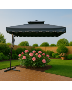 ГРАДИНСКИ ЧАДЪР ТИП БАНАН 250/250/255 СМ ТЪМНОСИВ