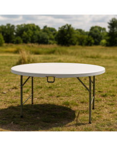 СГЪВАЕМА МАСА CATERING PVC С МЕТАЛ Ф122/74 СМ КРЪГЛА БЯЛА