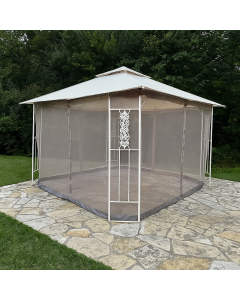 ГРАДИНСКА ШАТРА С КОМАРНИК, 360/360/260 СМ., КАФЯВА