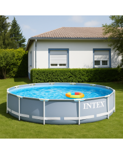 БАСЕЙН С МЕТАЛНА РАМКА PRISM С ФИЛТЪР И ПОМПА Ф549/122 СМ