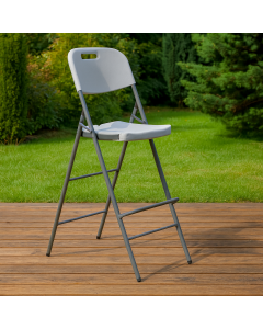 ГРАДИНСКИ СГЪВАЕМ СТОЛ CATERING BAR 56/46/111 СМ PVC С МЕТАЛ БЯЛ