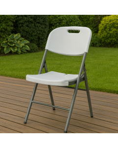 ГРАДИНСКИ СГЪВАЕМ СТОЛ CATERING 57/46/83 СМ PVC С МЕТАЛ БЯЛ