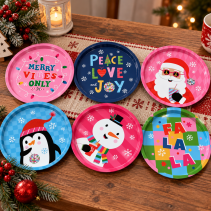 ПОДНОС МЕТАЛЕН XMAS КРЪГ 32,5СМ