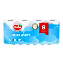 ТОАЛЕТНА ХАРТИЯ PUR WHITE DELUX 8БР/3ПЛ