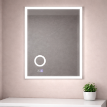 ОГЛЕДАЛО LED 60/80СM ANTIFOG/CLOCK/УВЕЛИЧИТЕЛ