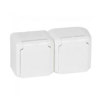 КОНТАКТ ДВОЕН FORIX БЯЛ IP44