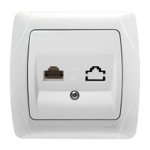 РОЗЕТКА КАРМЕН RJ45 КОМПЮТЪРНА БЯЛА