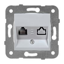 РОЗЕТКА КОМП.МЕХ.+КАПАК CAT5 СИВ