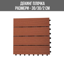 ДЕКИНГ ПЛОЧКА WPC 30/30/2.2 WALNUT