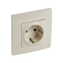 КОНТАКТ ЕДИНЧЕН 2P+E16A 250V NILOE КРЕМ