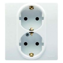 КОНТАКТ ДВОЕН 2P+E 16A 250V NILOE БЯЛ