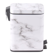 КОШ С ПЕДАЛ 5Л КВАДРАТ WHITE MARBLE PFH028E