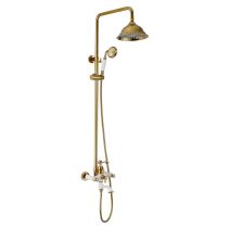 ДУШ СИСТЕМА СМЕСИТЕЛ RETRO NEW WHITEGOLD - Temax.bg ДУШ СИСТЕМА СМЕСИТЕЛ RETRO NEW WHITEGOLD