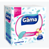 САЛФЕТКИ GAMA DELICATE 33/33 БЕЛИ 70 БР