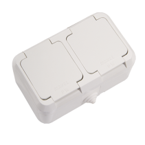 КОНТАКТ MAKEL ДВОЕН С КАПАК ОМ IP44