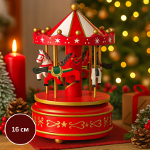 ВЪРТЕЛЕЖКА ЧЕРВЕНА XMAS 10/16СМ МУЗИКА
