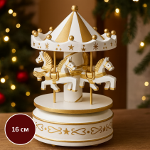 ВЪРТЕЛЕЖКА БЯЛА XMAS 10/16СМ МУЗИКА