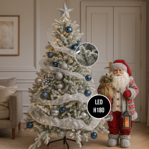 ЕЛХА ДЕКО 180СМ 54БР/100LED 220V ЗАСНЕЖ