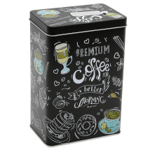 КУТИЯ МЕТАЛНА COFFEE 12/8/18.5СМ ЧЕРНА